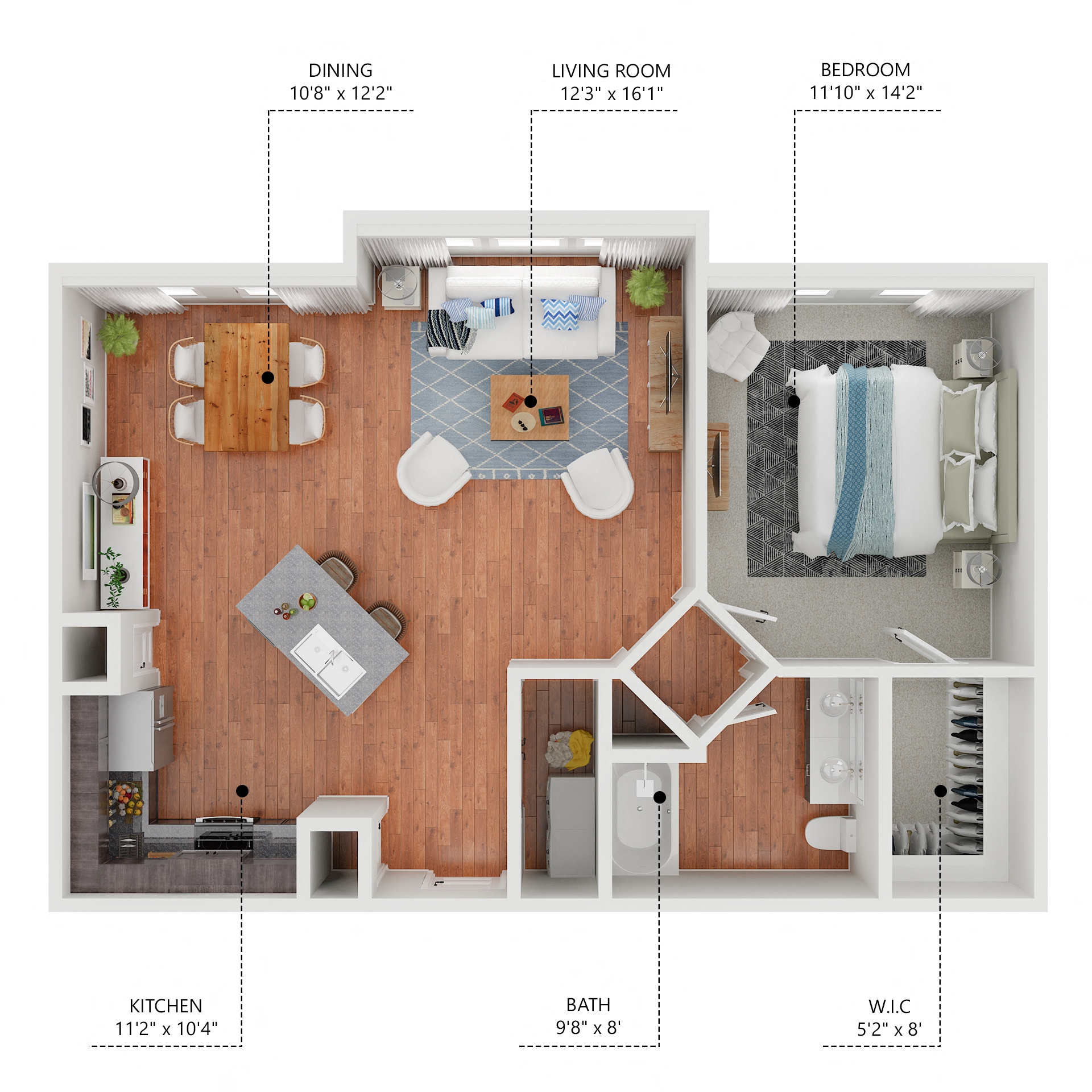 The Cavendish Floor Plan at The Heritage at Arlington Apartment Homes, North Carolina